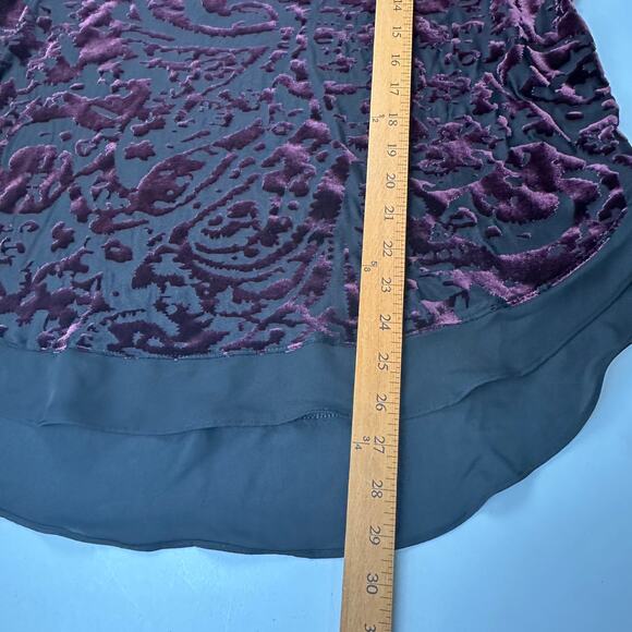 Simply Vera Verawang Top Women Large Purple Velvet Burn Out Dark Romantic Whimsy - Picture 9 of 11